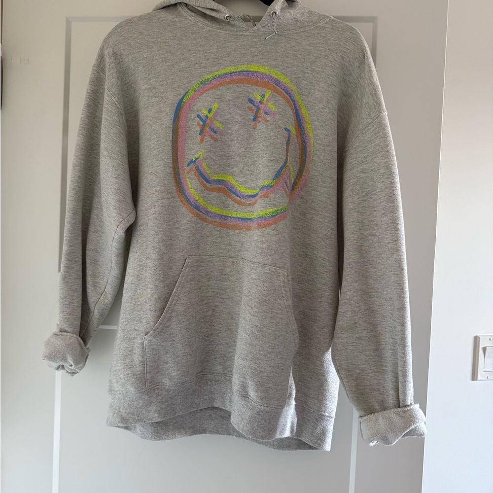Nirvana Gray Hoodie with Colorful Design